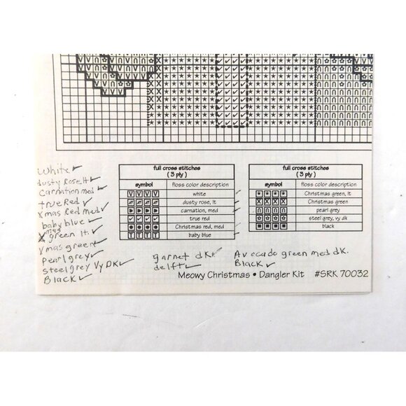 Meowy Christmas Dangler Cross Stitch Kit Embroidery Craft Set By True Colors - Picture 3 of 6